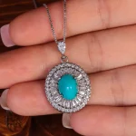 گردنبند فیروزه زنانه کد 15392
