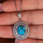 گردنبند فیروزه زنانه کد 15395