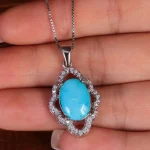 گردنبند فیروزه زنانه کد 15397
