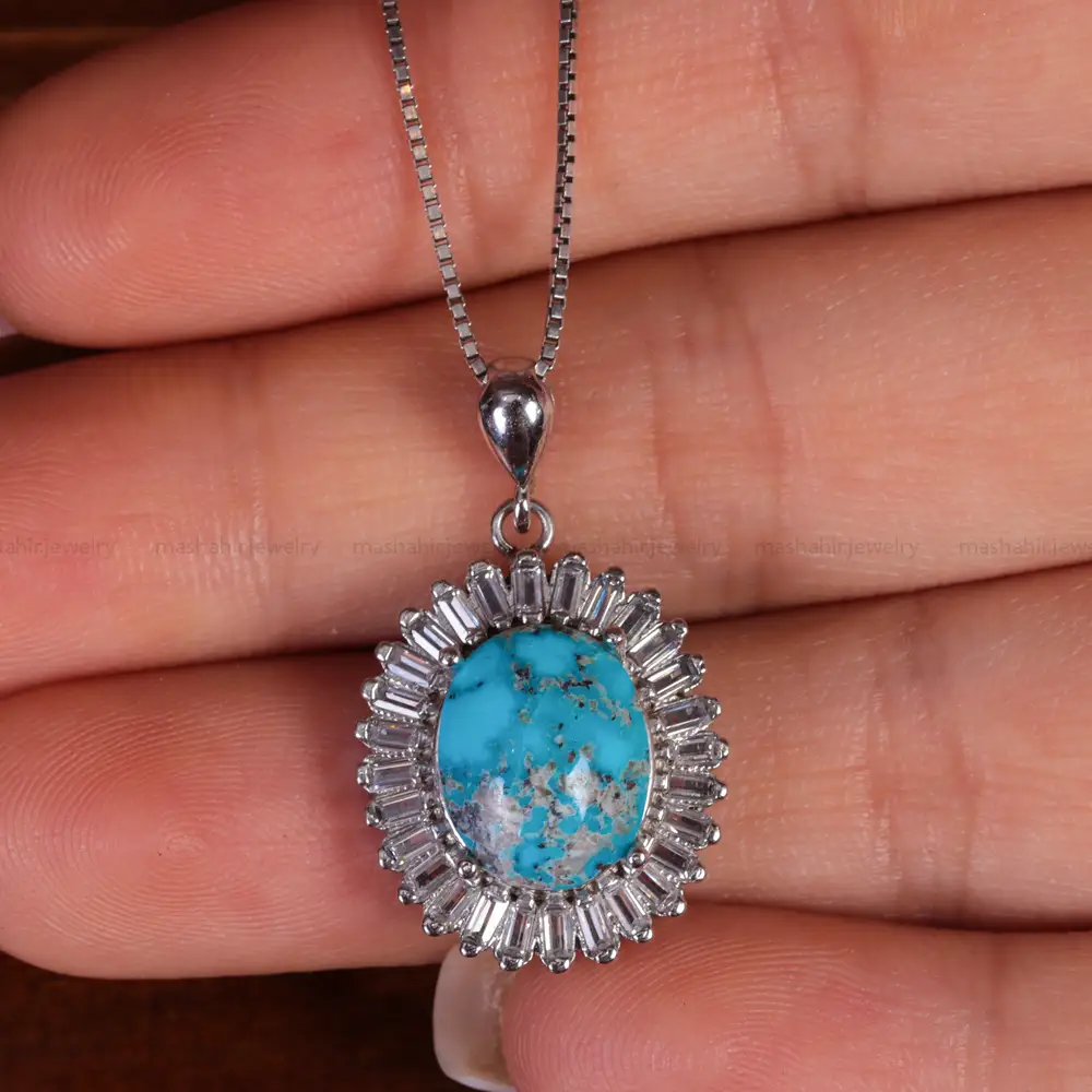 گردنبند فیروزه زنانه کد 15398