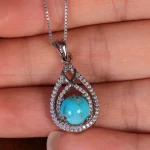 گردنبند فیروزه زنانه کد 15400