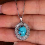 گردنبند فیروزه زنانه کد 15401