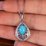 گردنبند فیروزه زنانه کد 15402