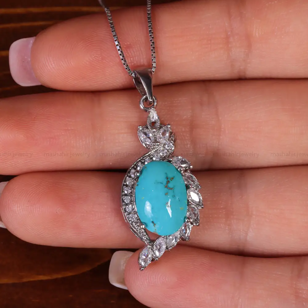 گردنبند فیروزه زنانه کد 15403