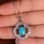 گردنبند فیروزه زنانه کد 15404