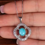 گردنبند فیروزه زنانه کد 15405