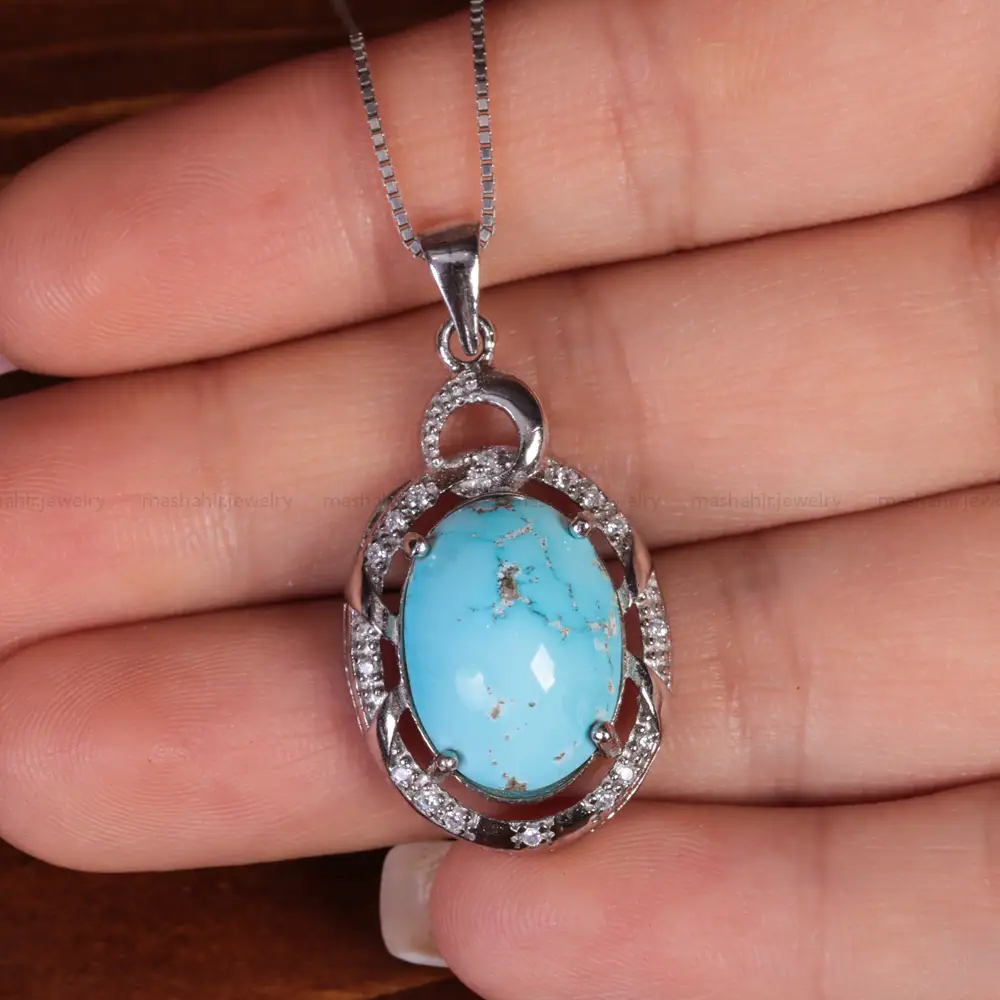 گردنبند فیروزه زنانه کد 15406