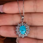 گردنبند فیروزه زنانه کد 15409