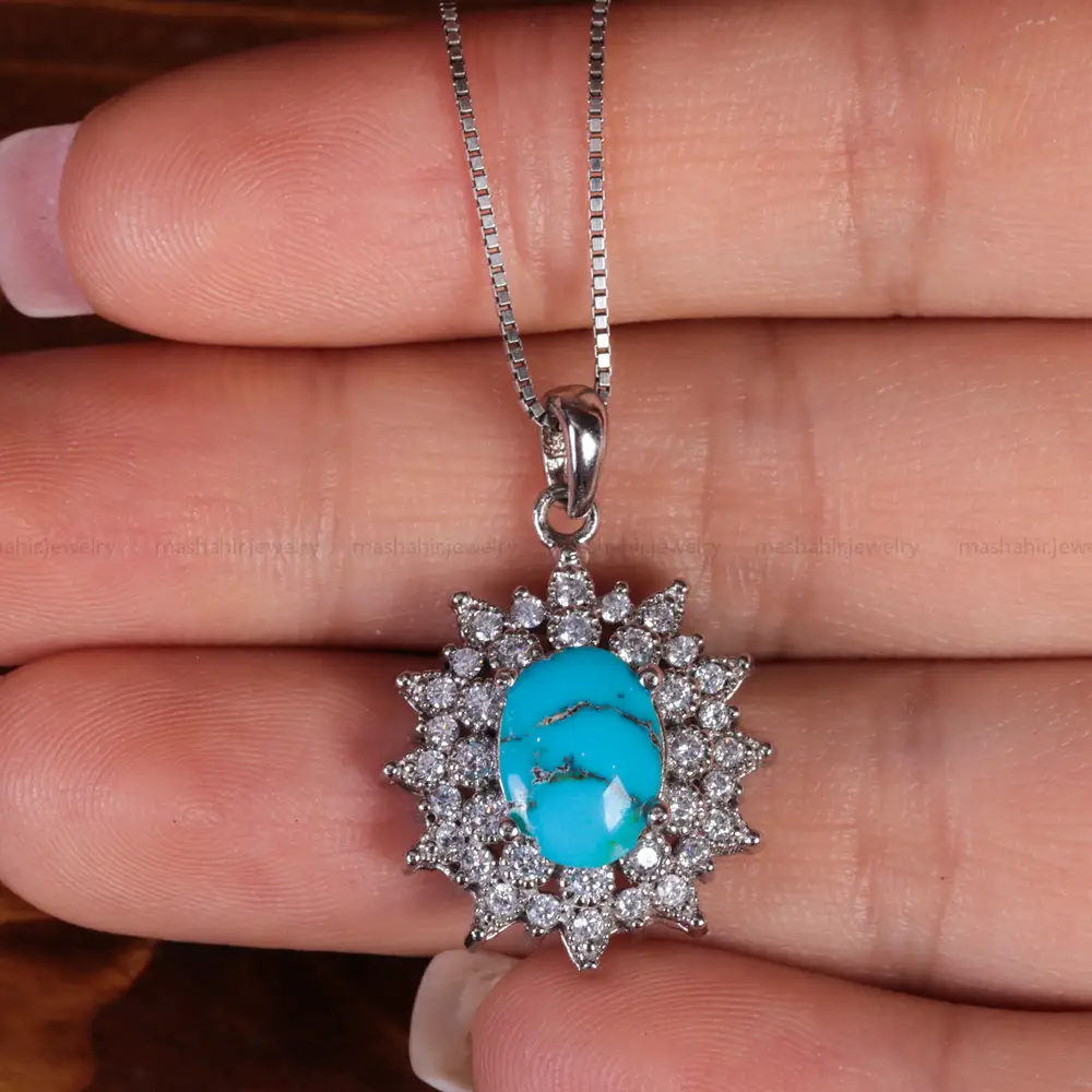 گردنبند فیروزه زنانه کد 15409
