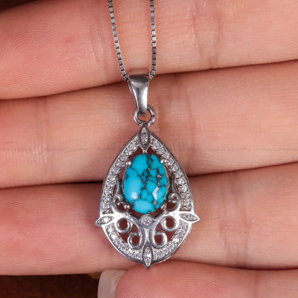 گردنبند فیروزه زنانه کد 15412