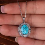 گردنبند فیروزه زنانه کد 15413