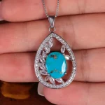 گردنبند فیروزه زنانه کد 15419