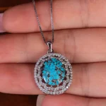 گردنبند فیروزه زنانه کد 15420