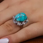 انگشتر فیروزه شجری زنانه کد 15431