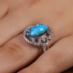 انگشتر فیروزه شجری زنانه کد 15433