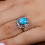 انگشتر فیروزه شجری زنانه کد 15435