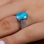 انگشتر فیروزه شجری زنانه کد 15442