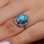انگشتر فیروزه شجری زنانه کد 15443