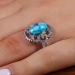 انگشتر فیروزه شجری زنانه کد 15453