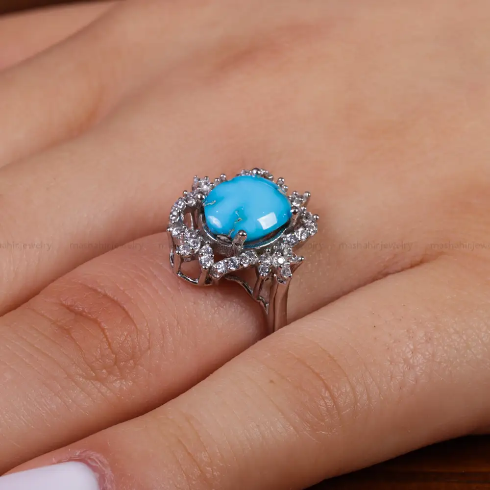 انگشتر فیروزه شجری زنانه کد 15456