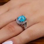 انگشتر فیروزه شجری زنانه کد 15459