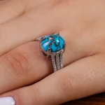 انگشتر فیروزه شجری زنانه کد 15460