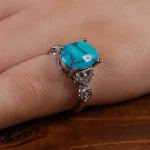 انگشتر فیروزه شجری زنانه کد 15463