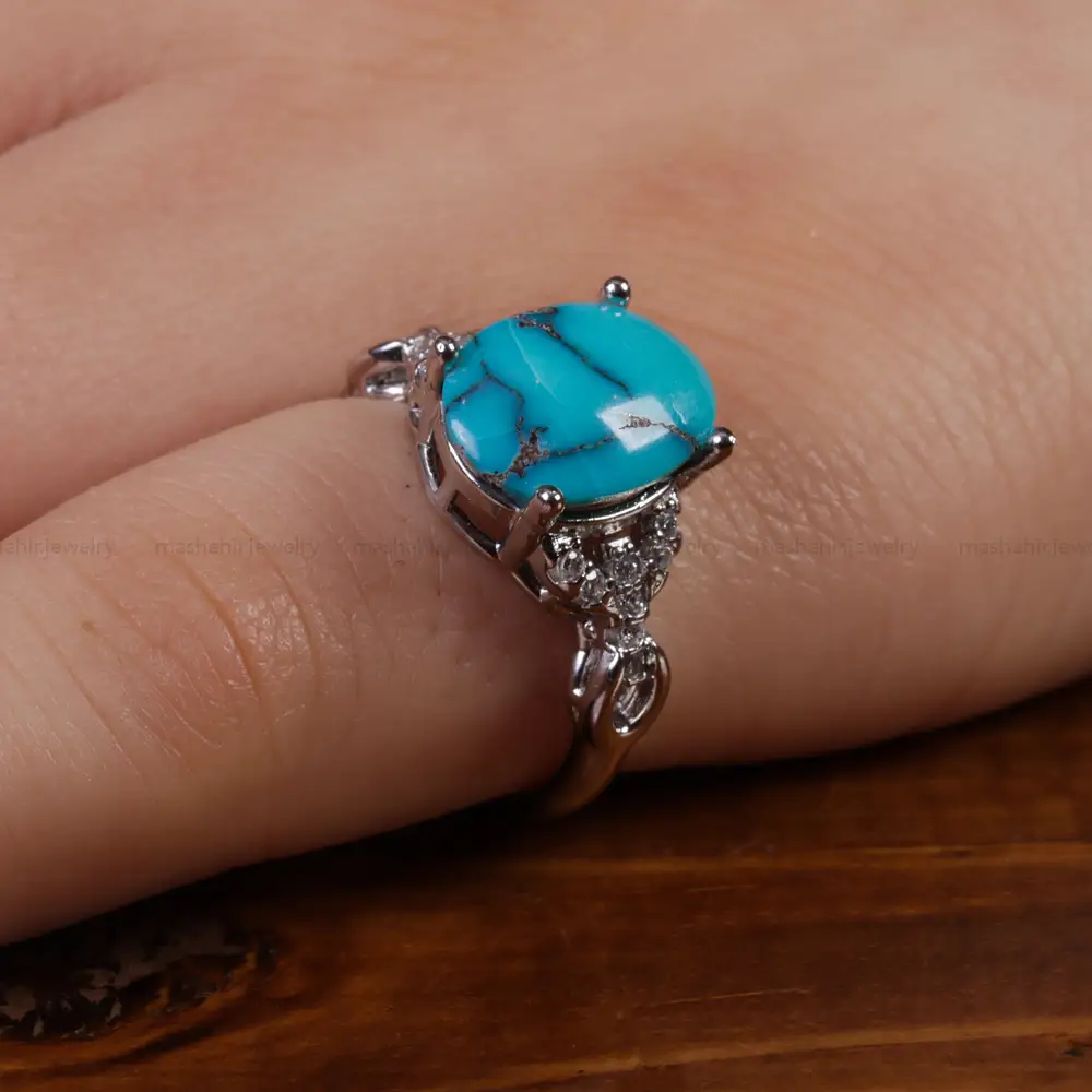 انگشتر فیروزه شجری زنانه کد 15463