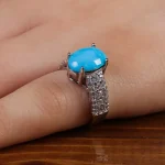 انگشتر فیروزه عجمی زنانه کد 15470