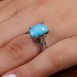 انگشتر فیروزه عجمی زنانه کد 15473