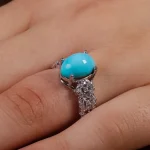 انگشتر فیروزه عجمی زنانه کد 15474