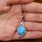 گردنبند فیروزه زنانه کد 15487
