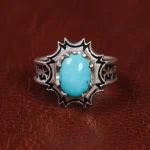 انگشتر فیروزه عجمی مردانه کد 15517