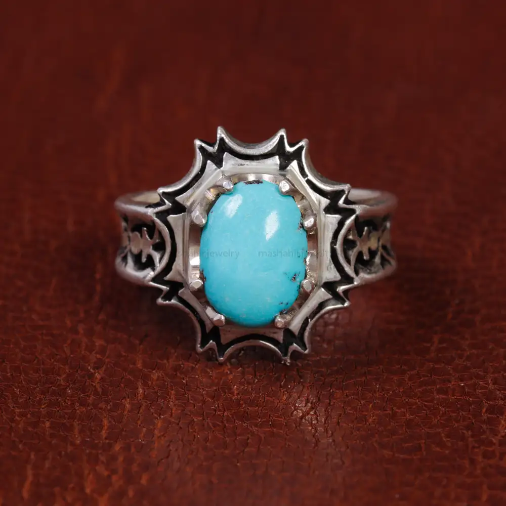 انگشتر فیروزه عجمی مردانه کد 15517