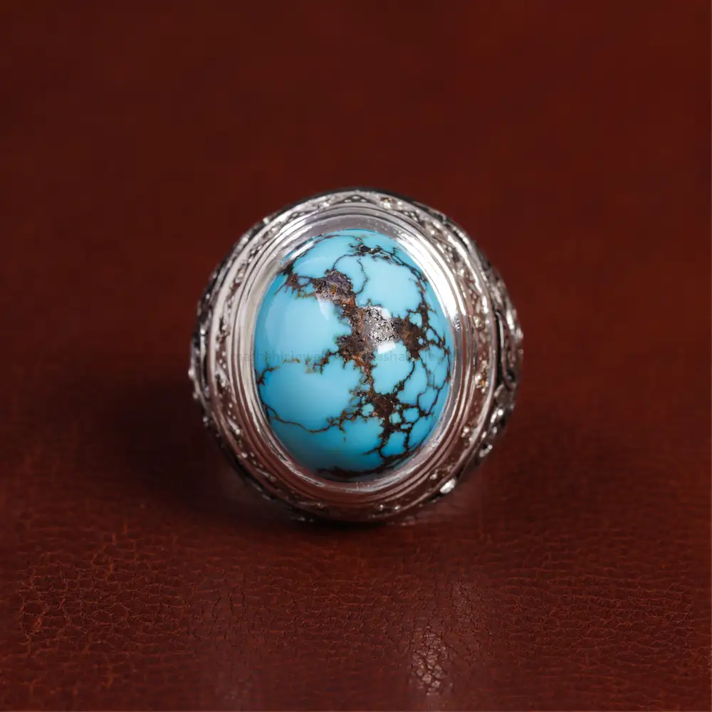 انگشتر فیروزه شجری مردانه کد 15529