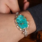 دستبند فیروزه مردانه کد 15531