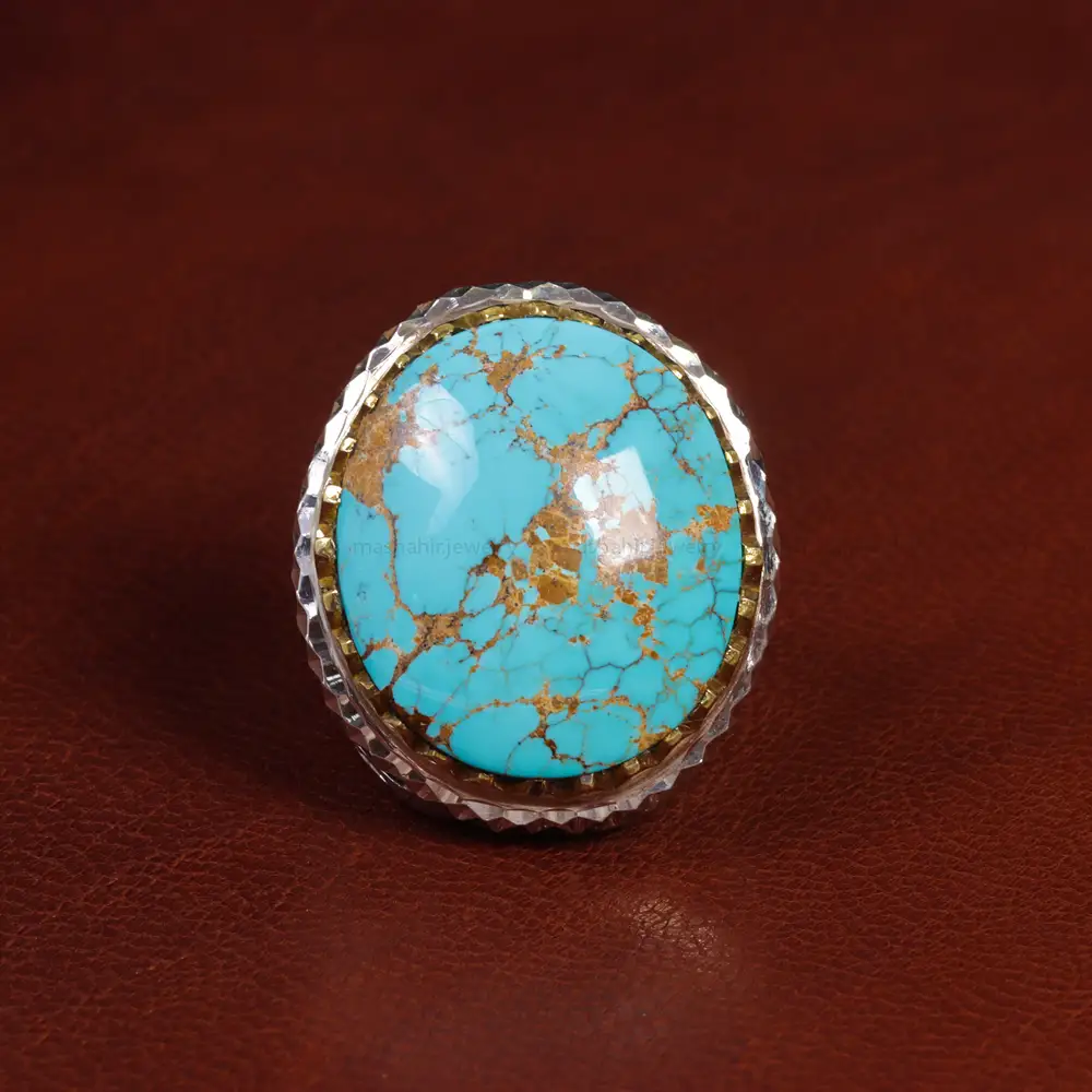 انگشتر فیروزه شجری مردانه کد 15533