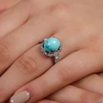 انگشتر فیروزه شجری زنانه کد 15590