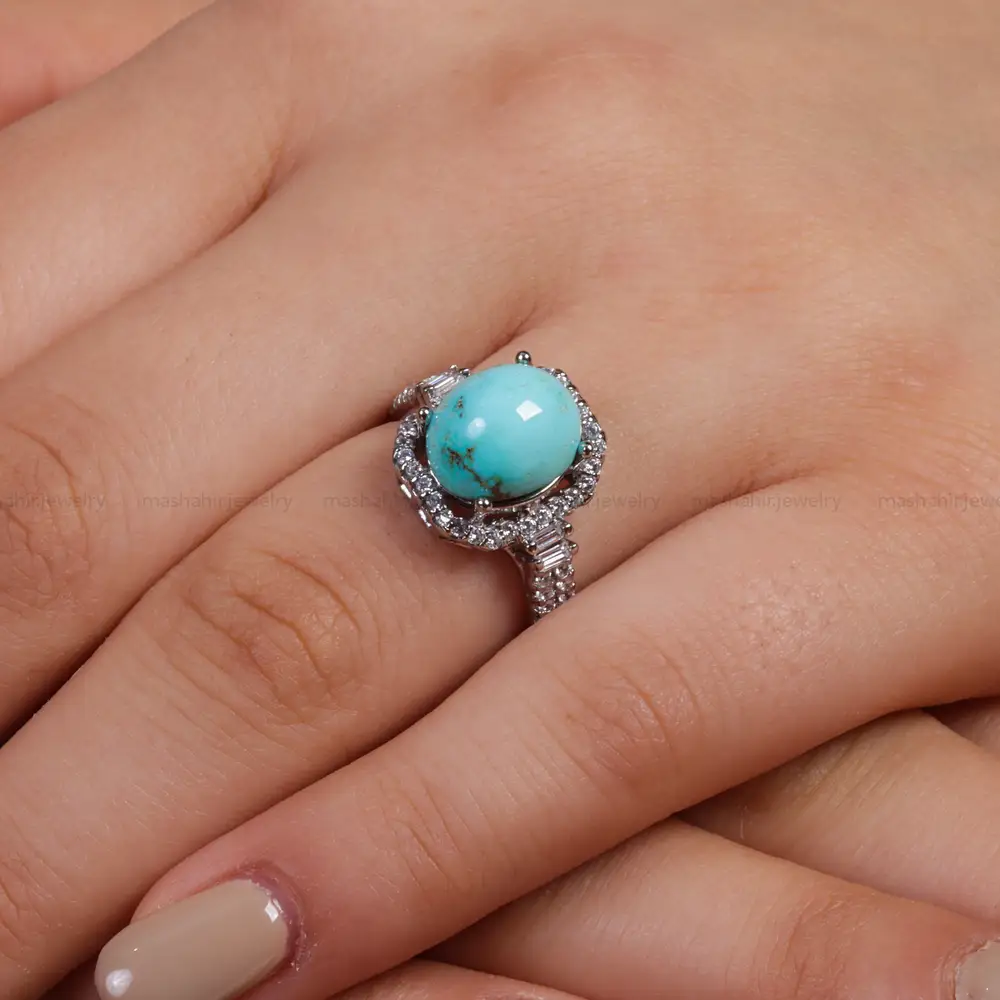 انگشتر فیروزه شجری زنانه کد 15590