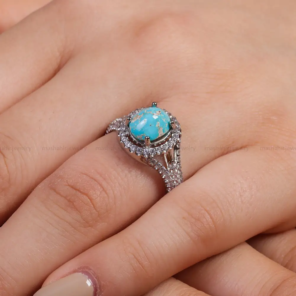 انگشتر فیروزه شجری زنانه کد 15596