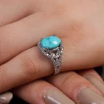 انگشتر فیروزه شجری زنانه کد 15598