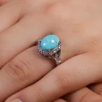 انگشتر فیروزه شجری زنانه کد 15599