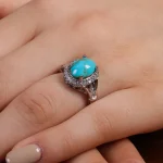 انگشتر فیروزه شجری زنانه کد 15600