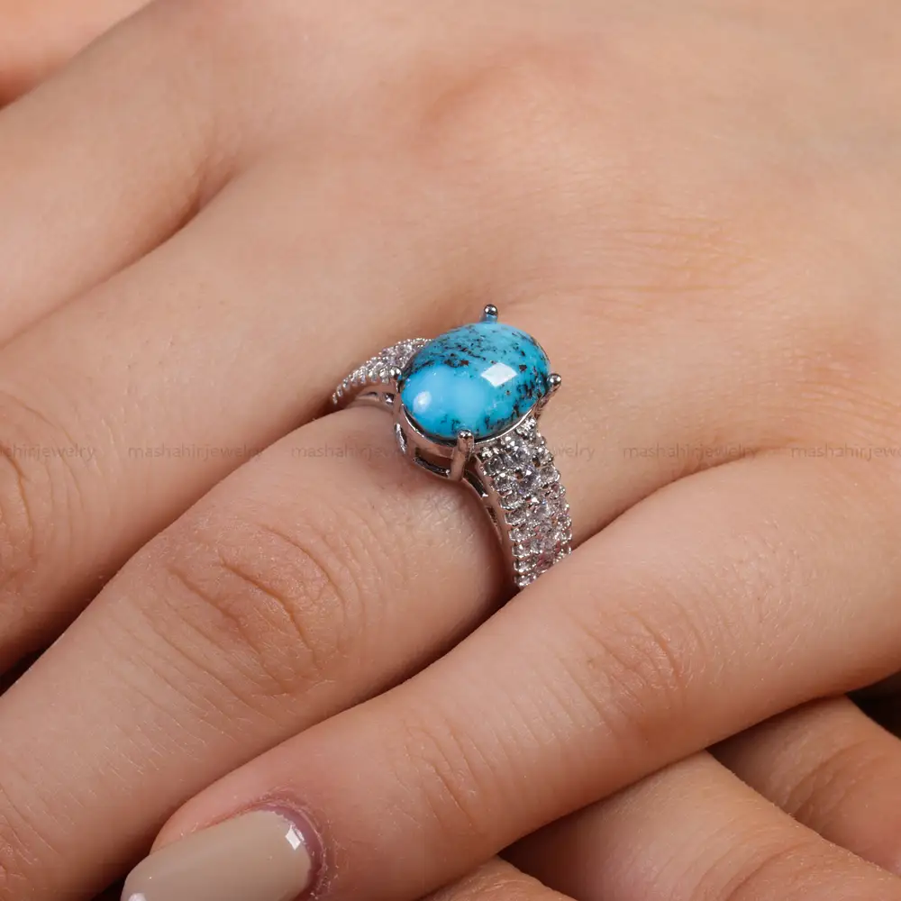 انگشتر فیروزه شجری زنانه کد 15601