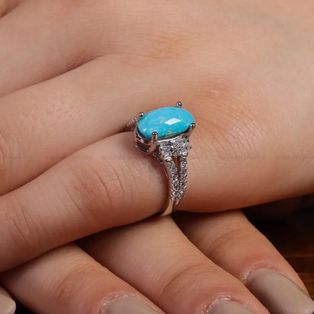 انگشتر فیروزه شجری زنانه کد 15602