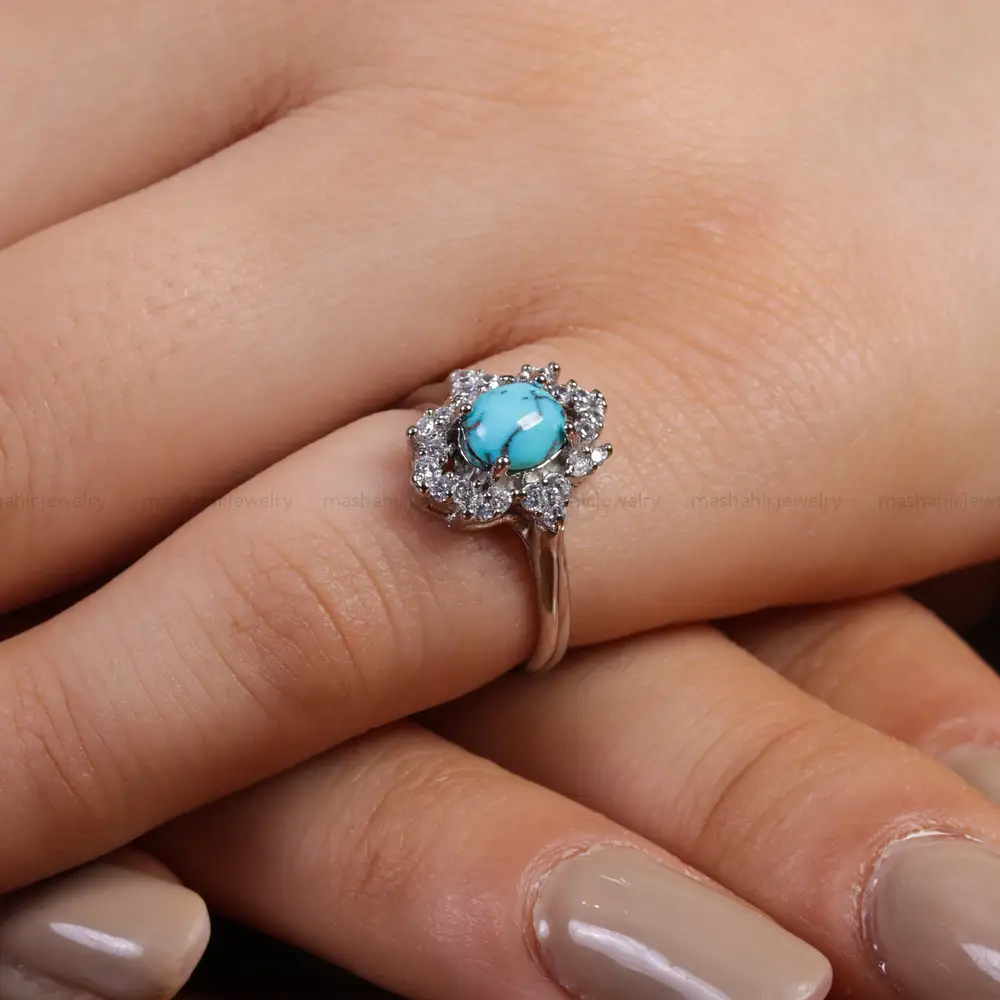 انگشتر فیروزه شجری زنانه کد 15606