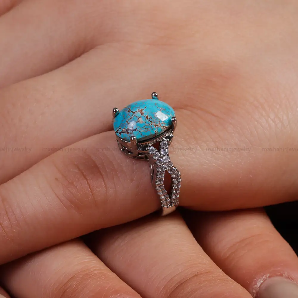 انگشتر فیروزه شجری زنانه کد 15611