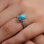 انگشتر فیروزه شجری زنانه کد 15620