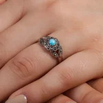 انگشتر فیروزه شجری زنانه کد 15621