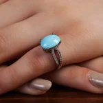 انگشتر فیروزه عجمی زنانه کد 15629